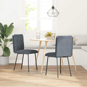 Esszimmerstühle 2er Set Dunkelgrau Samt