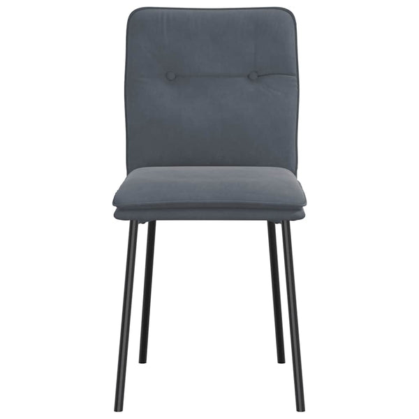 Esszimmerstühle 2er Set Dunkelgrau Samt