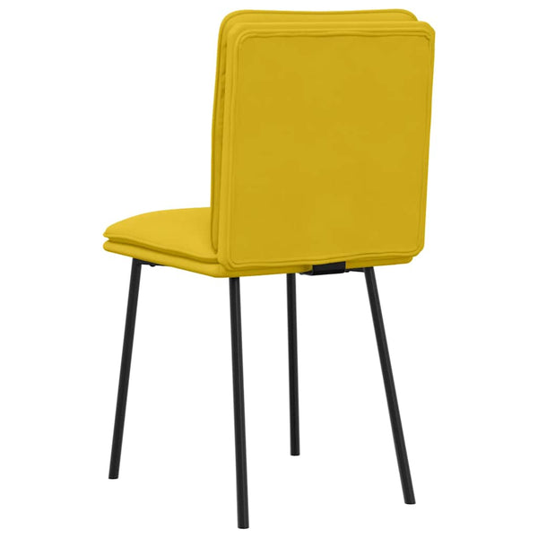 Gelbe Samt Esszimmerstühle, 2er-Set