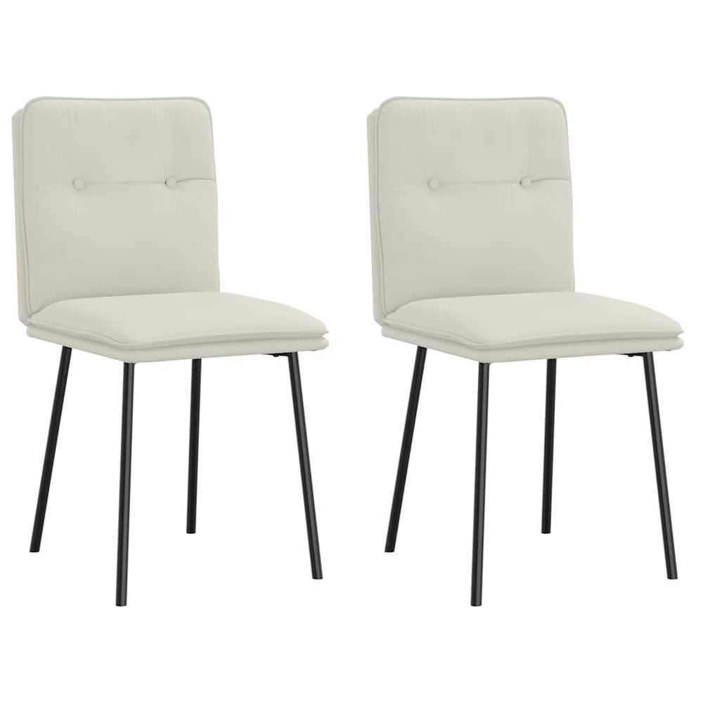 Esszimmerstühle 2 Stk. Creme Samt