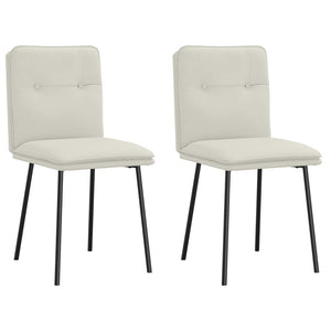 vidaXL Dining Chairs 2 pcs Cream Velvet