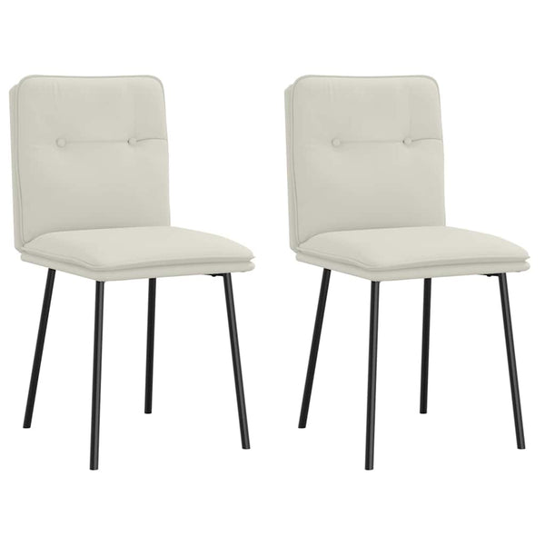 vidaXL Dining Chairs 2 pcs Cream Velvet