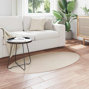 Beige Ovaler Teppich 80x150 cm
