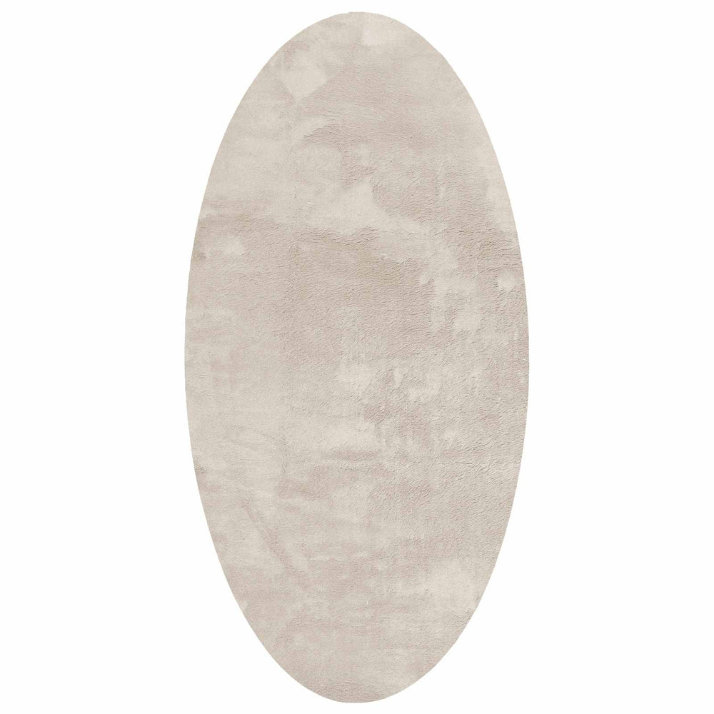 Beige Ovaler Teppich 80x150 cm