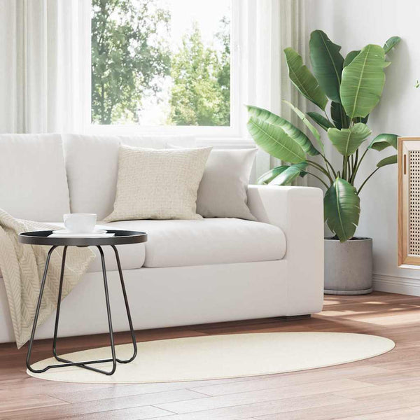 Ovaler Teppich Creme 80x150 cm