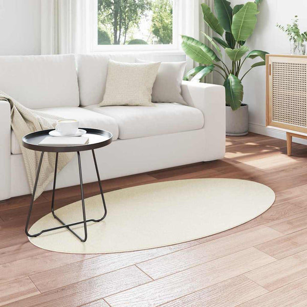 Ovaler Teppich Creme 80x150 cm