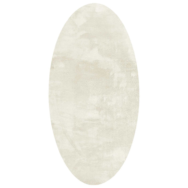 Ovaler Teppich Creme 80x150 cm