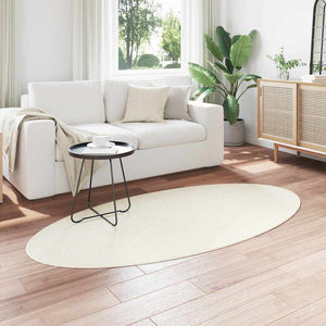 Ovaler Teppich Creme 100x200 cm