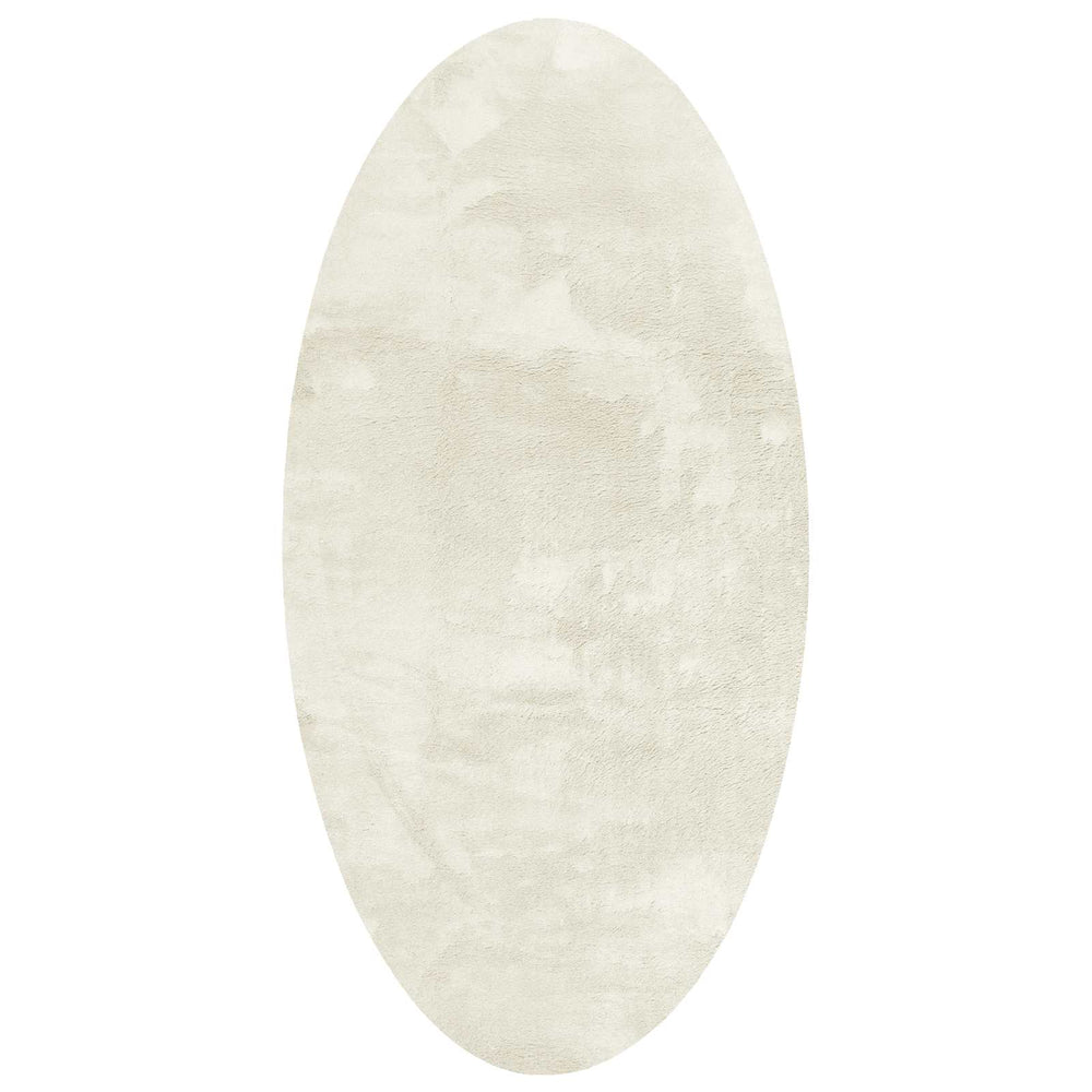 Ovaler Teppich Creme 100x200 cm