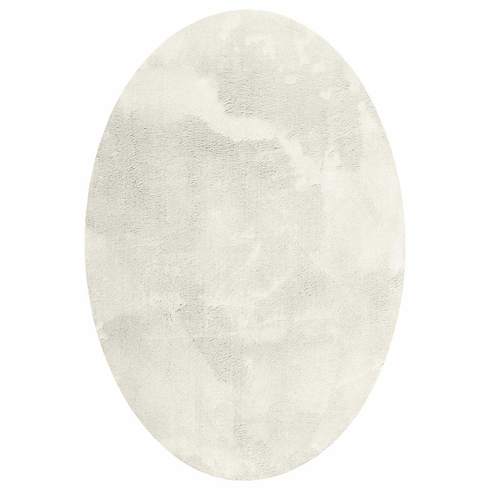 Ovale Creme Teppich 140x200 cm