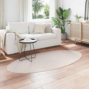 Ovaler Teppich Sand 100x200 cm