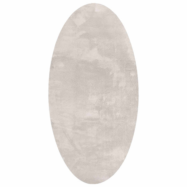 Ovaler Teppich Sand 100x200 cm