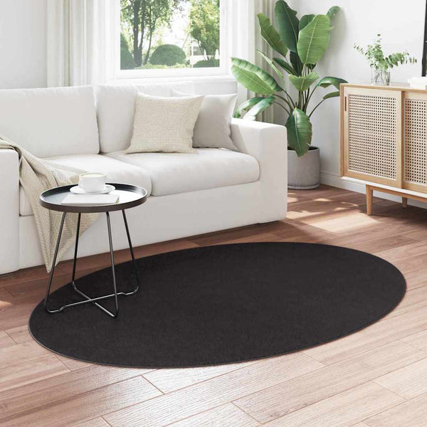 Schwarzer Ovaler Teppich 120x170 cm