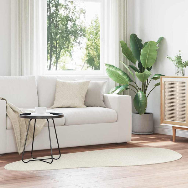 Creme Teppich 100 x 200 cm Polyester