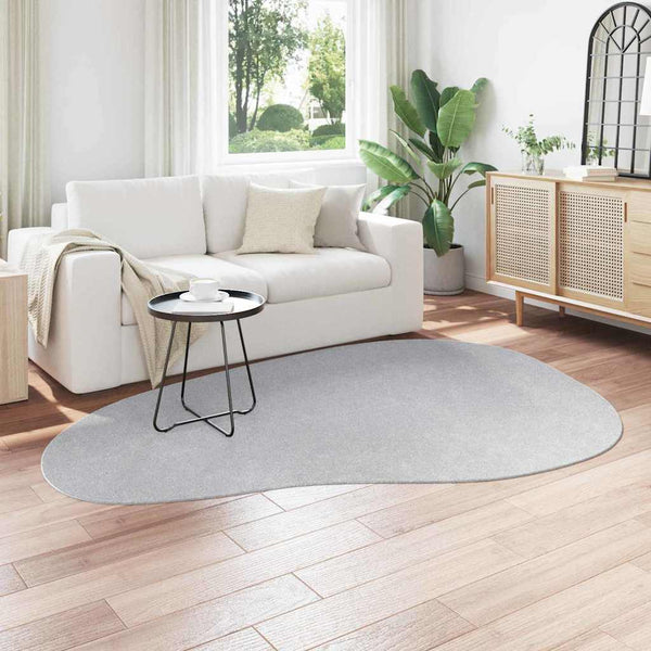 Grauer Polyester Teppich 160x230 cm