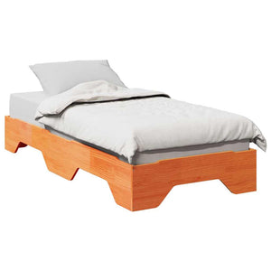 Massivholzbett 100x200 cm Stapelbar Wachsbraun