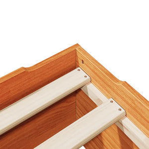 Massivholzbett 100x200 cm Stapelbar Wachsbraun