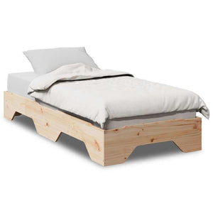 Massivholzbett 75x190 cm Stapelbar