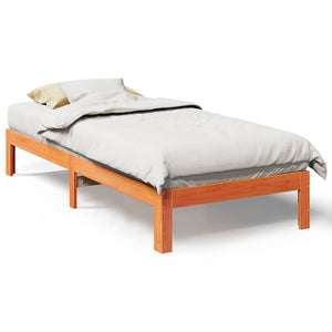vidaXL Lit en bois massif sans matelas Marron ciré 90x200 cm Pin
