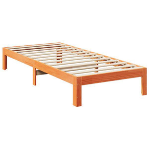 vidaXL Lit en bois massif sans matelas Marron ciré 90x200 cm Pin