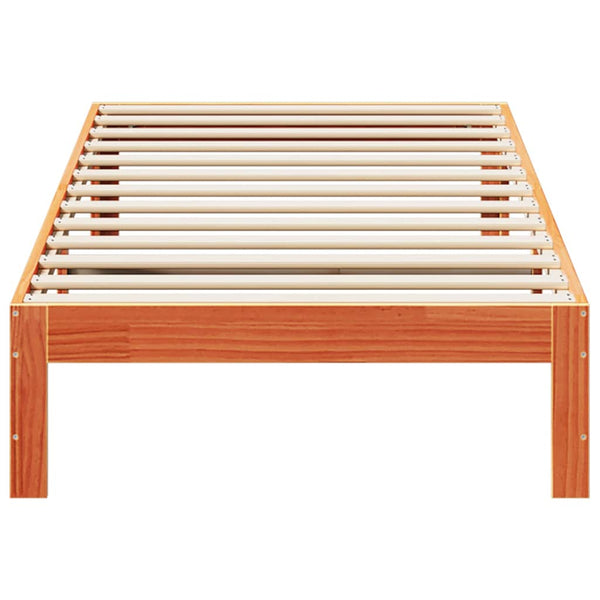 vidaXL Lit en bois massif sans matelas Marron ciré 90x200 cm Pin