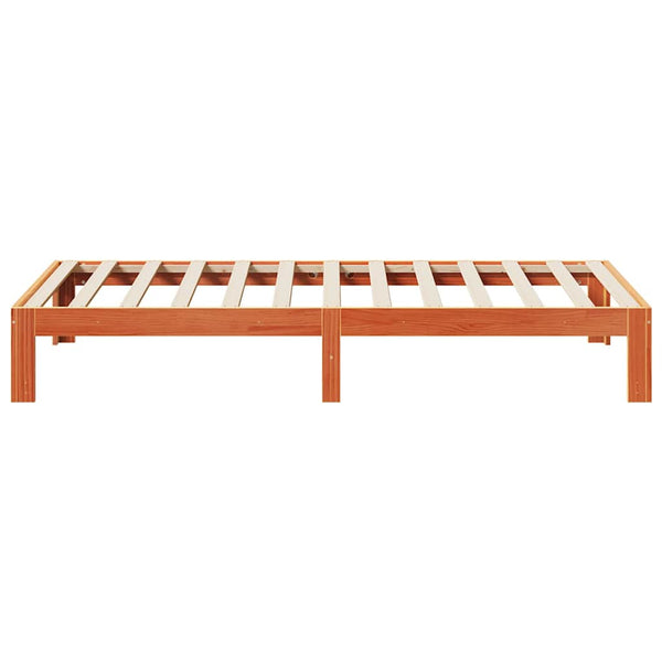 vidaXL Lit en bois massif sans matelas Marron ciré 90x200 cm Pin