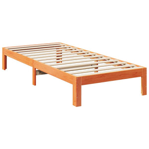 vidaXL Lit en bois massif sans matelas Marron ciré 90x200 cm Pin