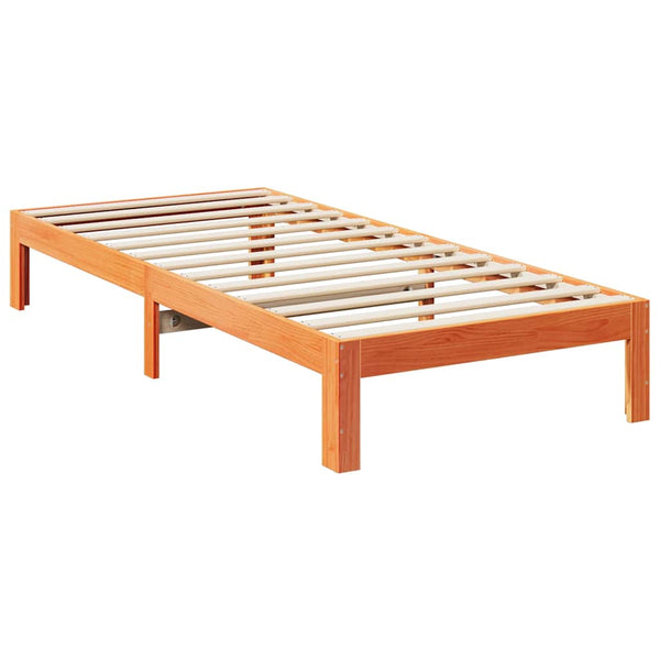 vidaXL Lit en bois massif sans matelas Marron ciré 90x200 cm Pin