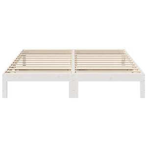 Massivholzbett ohne Matratze Weiß 180x200 cm Kiefernholz