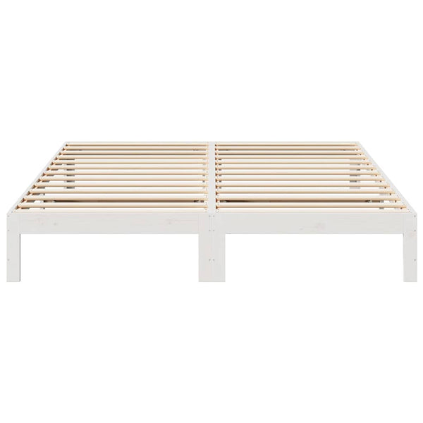 Massivholzbett ohne Matratze Weiß 180x200 cm Kiefernholz