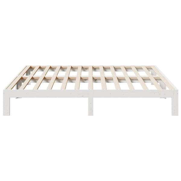Massivholzbett ohne Matratze Weiß 180x200 cm Kiefernholz