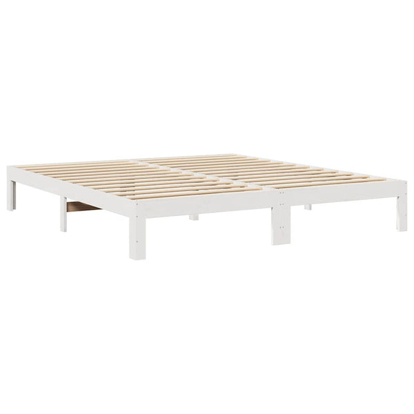 Massivholzbett ohne Matratze Weiß 180x200 cm Kiefernholz