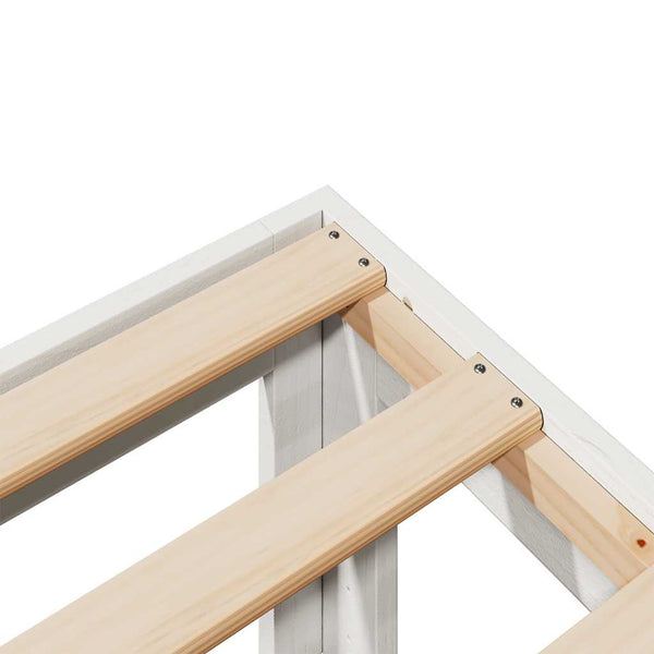 Massivholzbett ohne Matratze Weiß 180x200 cm Kiefernholz