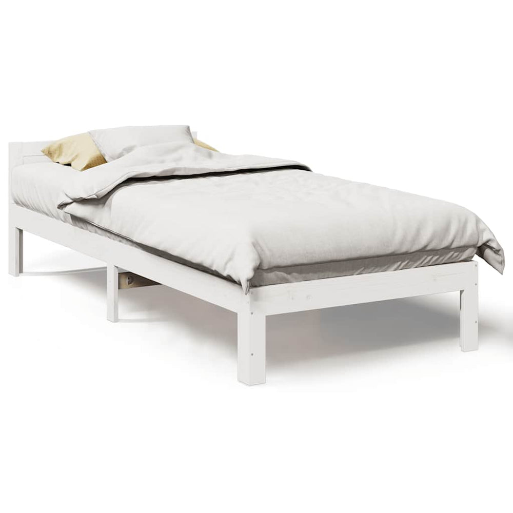 vidaXL Lit en bois massif sans matelas Blanc 80x200 cm Pin