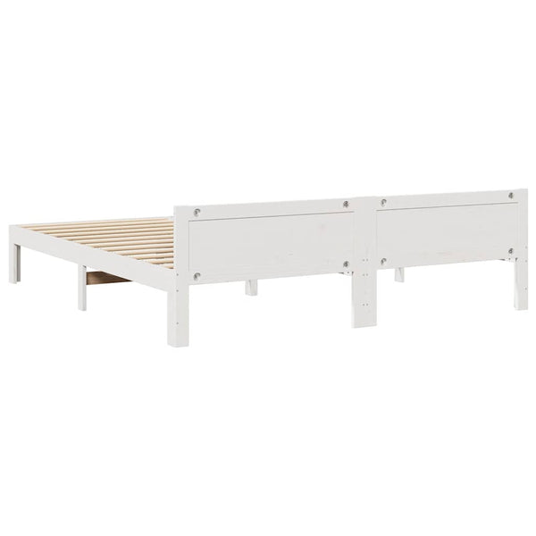 Massivholzbett ohne Matratze Weiß 160x200 Kiefernholz