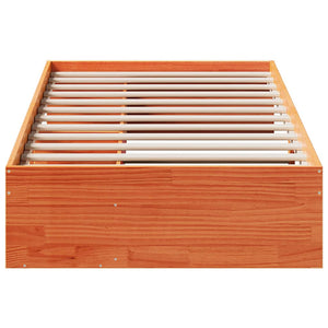vidaXL Lit de repos sans matelas marron miel 100x200 cm pin massif