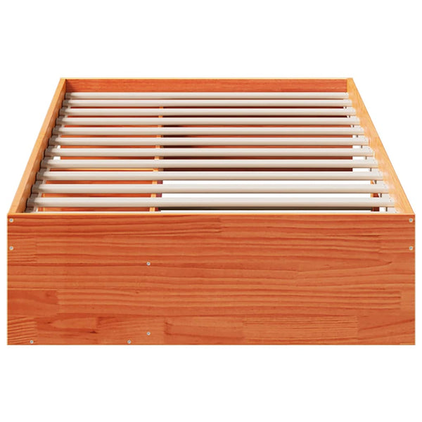 vidaXL Lit de repos sans matelas marron miel 100x200 cm pin massif