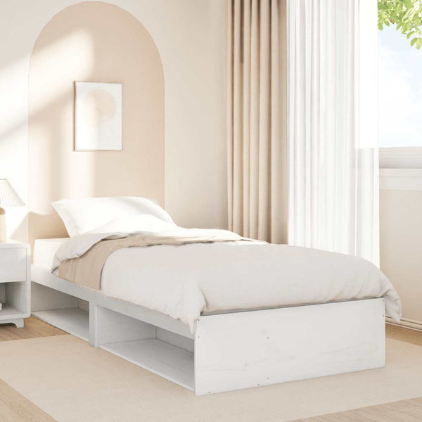 vidaXL Lit de repos sans matelas Blanc 90x200 cm Bois de pin massif