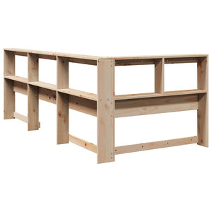 Kopfteil mit Bücherregal Kiefer Massivholz 80 cm