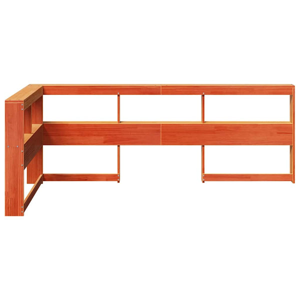 Bücherregal Kopfteil Wachsbraun 80cm Massivholz