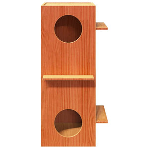 vidaXL Niche pour chat marron miel 43x43x90 cm en pin massif