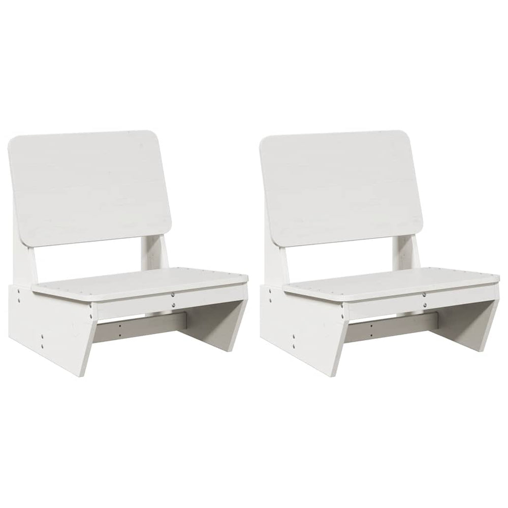 Gartenstühle 2er Set Kiefer Massivholz Weiß