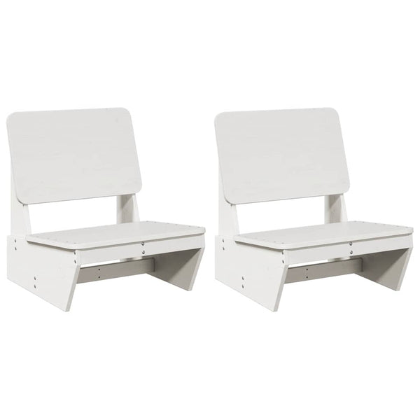 Gartenstühle 2er Set Kiefer Massivholz Weiß