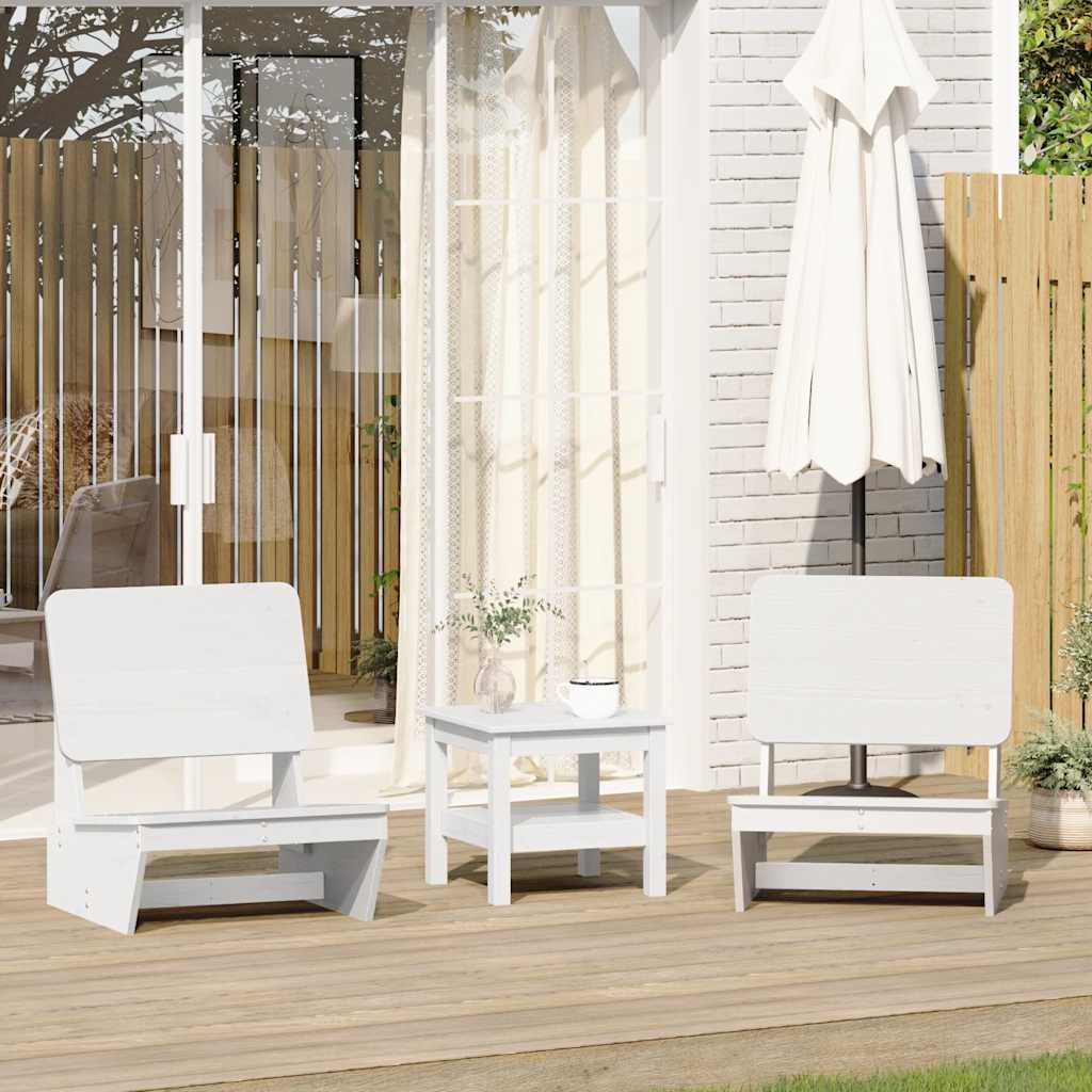 Gartenstühle 2er Set Kiefer Massivholz Weiß