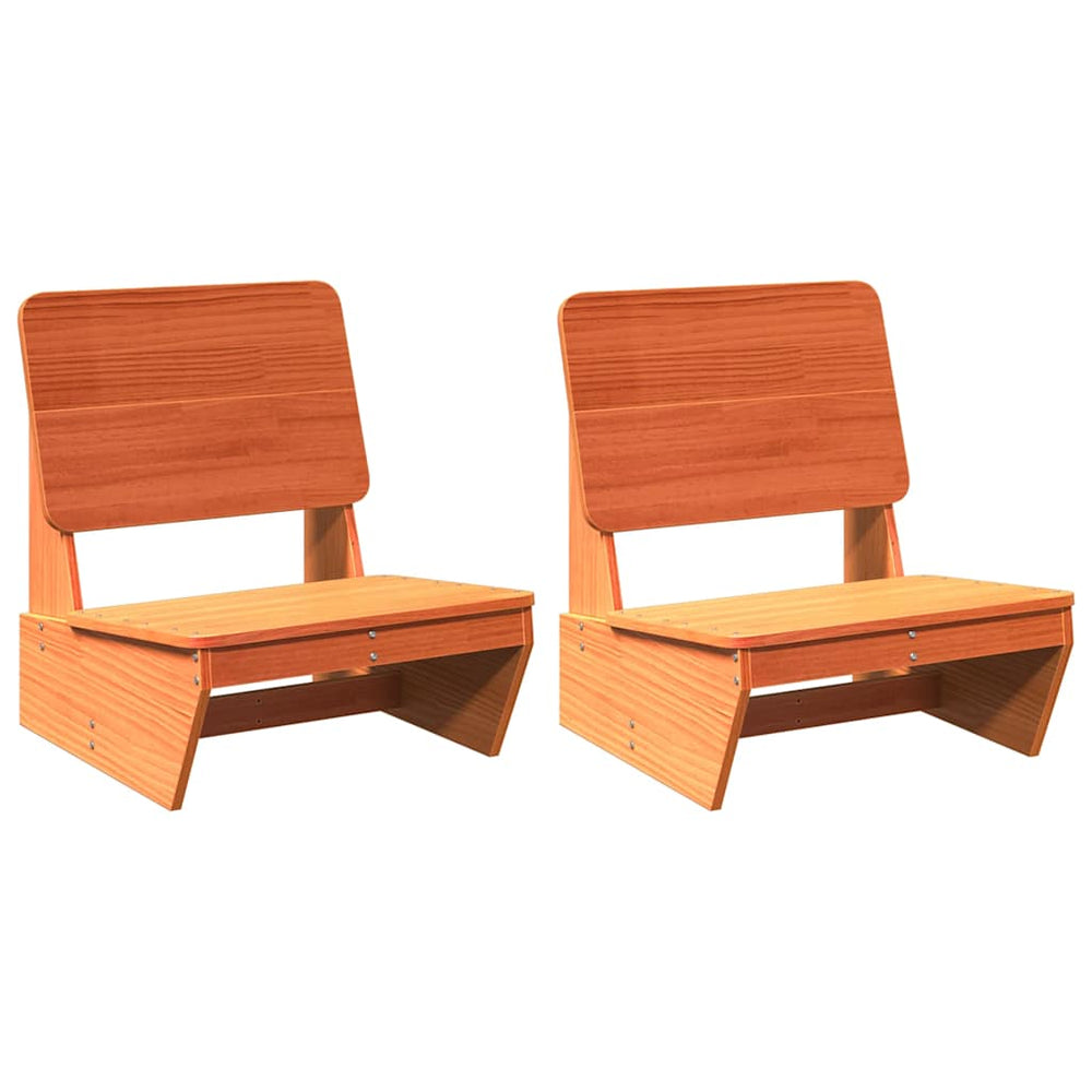 Gartenstühle 2er Set, Kiefer Massivholz, Wachsbraun