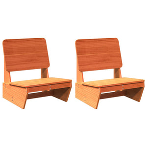 Gartenstühle 2er Set, Kiefer Massivholz, Wachsbraun