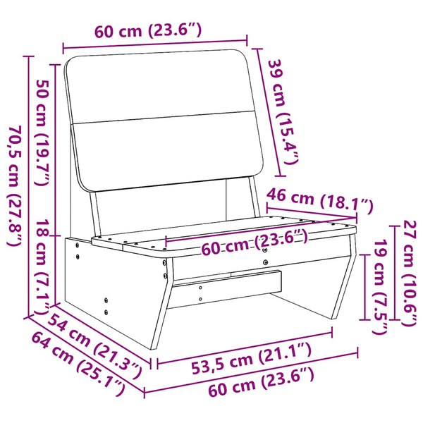 Gartenstühle 2er Set, Kiefer Massivholz, Wachsbraun