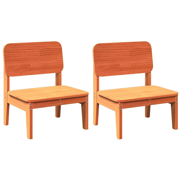 Gartenstühle 2er Set, Kiefer Massivholz Wachsbraun