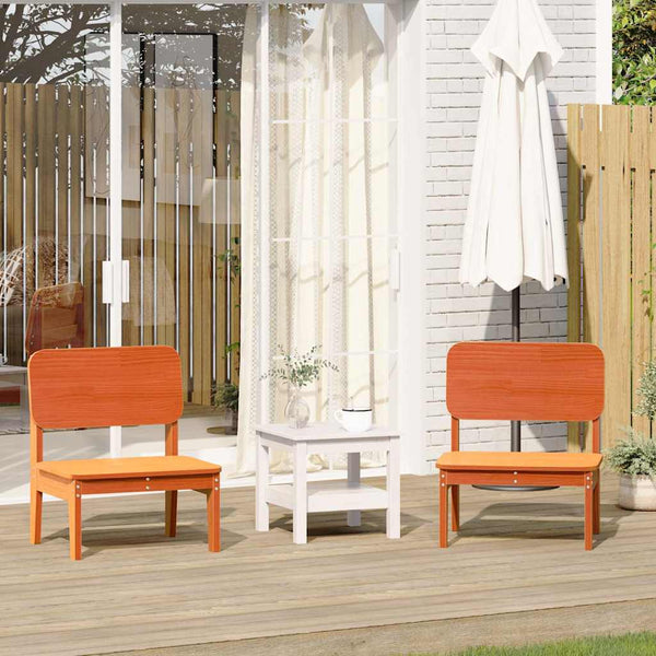 Gartenstühle 2er Set, Kiefer Massivholz Wachsbraun