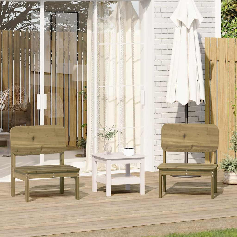 vidaXL Chaises de jardin 2 pcs 60x52,5x72 cm Pin Imprégné